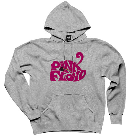Pink Floyd Black Text Gri Kapşonlu Sweatshirt Hoodie