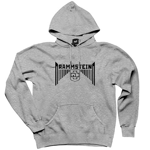 Rammstein Wall Gri Kapşonlu Sweatshirt Hoodie