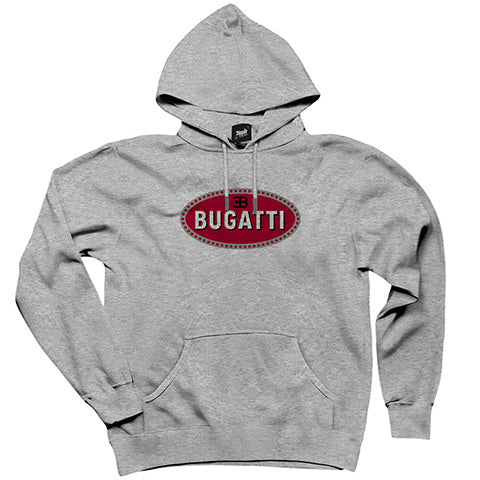 Bugatti 3B Logo Gri Kapşonlu Sweatshirt Hoodie