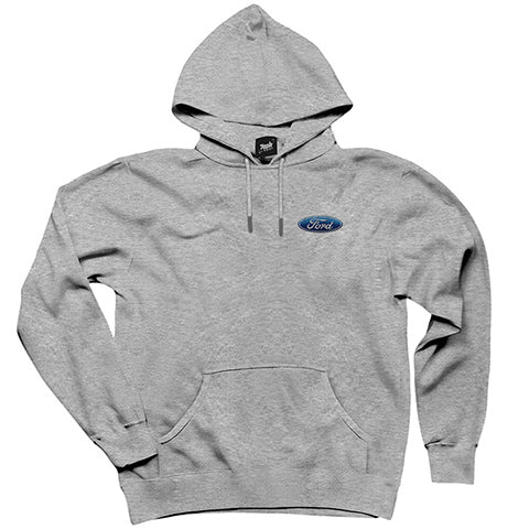 Ford Logo Gri Kapşonlu Sweatshirt Hoodie