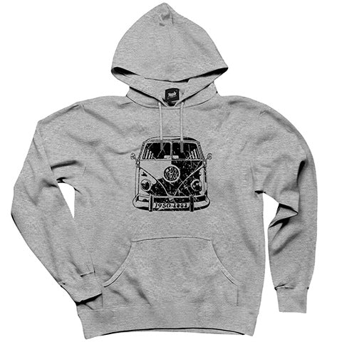 Volkswagen Van BW Gri Kapşonlu Sweatshirt Hoodie