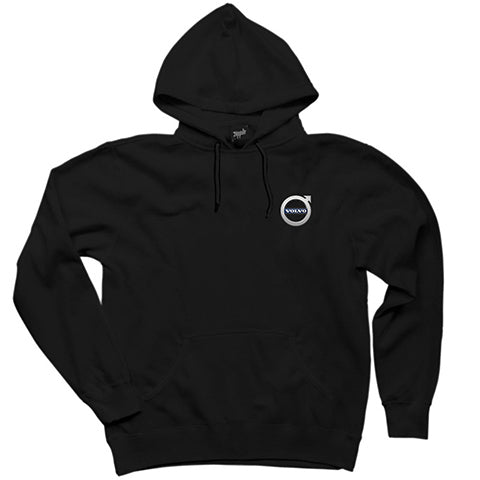 Volvo Logo 2 Siyah Kapşonlu Sweatshirt Hoodie