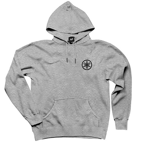 Yamaha Logo Gri Kapşonlu Sweatshirt Hoodie