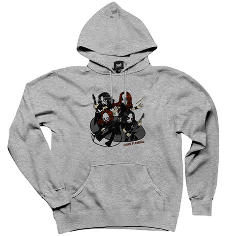 Dark Funeral Anime Gri Kapşonlu Sweatshirt Hoodie