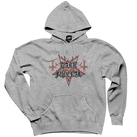 Dark Funeral Classic Gri Kapşonlu Sweatshirt Hoodie