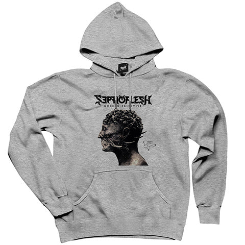 Septicflesh Modern Primitive Gri Kapşonlu Sweatshirt Hoodie