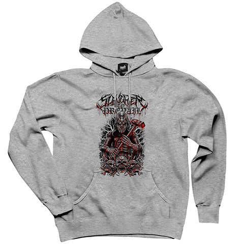 Slaughter To Prevail Skull Gri Kapşonlu Sweatshirt Hoodie