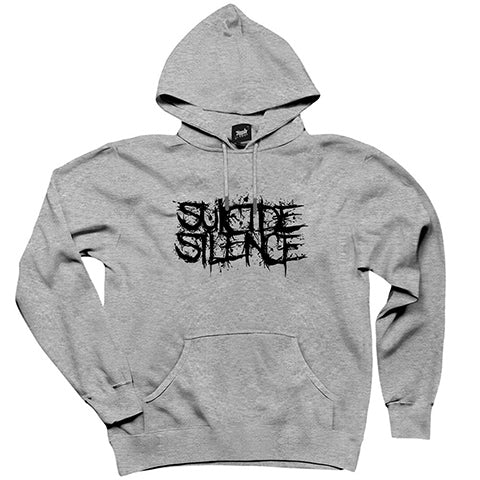Suicide Silence Logo Gri Kapşonlu Sweatshirt Hoodie