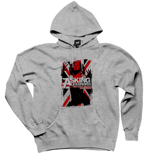 Asking Alexandria Live From Brixton And Beyond Gri Kapşonlu Sweatshirt Hoodie
