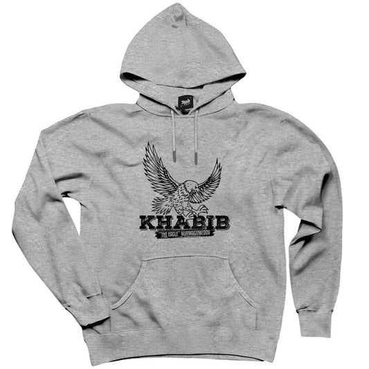 Khabib Kartal Gri Kapşonlu Sweatshirt Hoodie