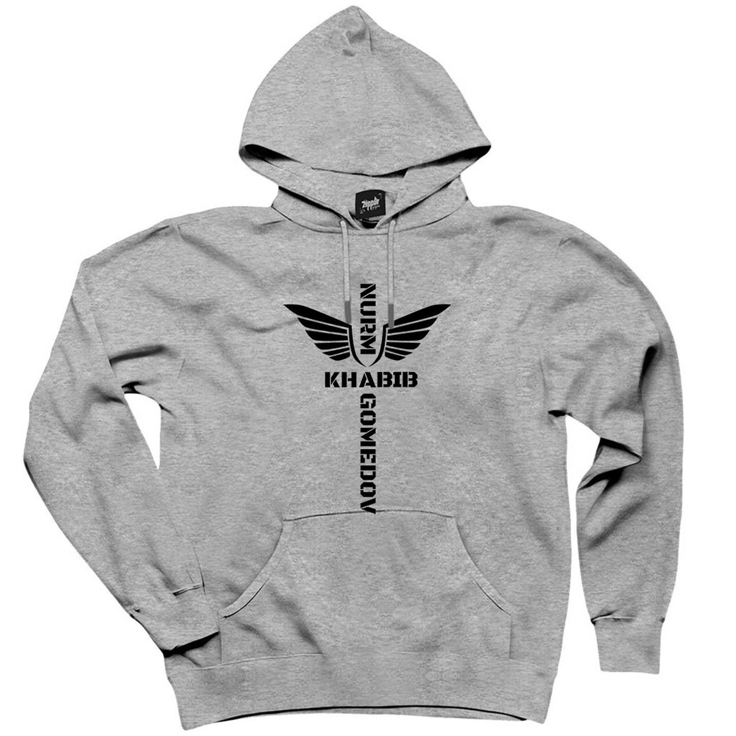 Nurm Khabib Gri Kapşonlu Sweatshirt Hoodie