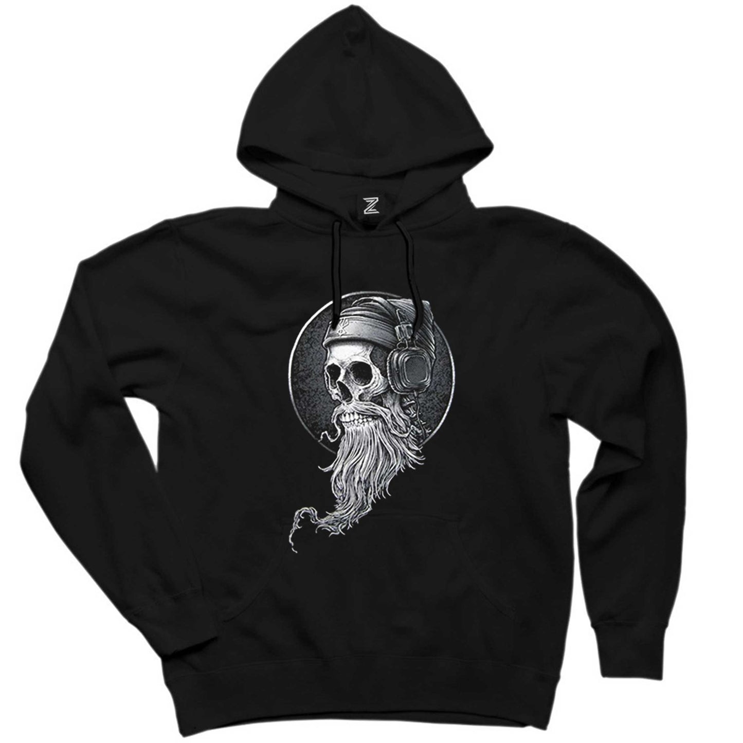 Skull Kuru Kafa Hippy Siyah Kapşonlu Sweatshirt Hoodie