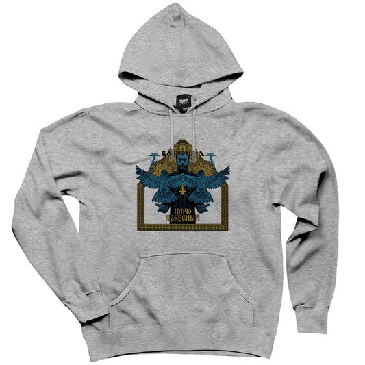 Batushka Blue Gri Kapşonlu Sweatshirt Hoodie