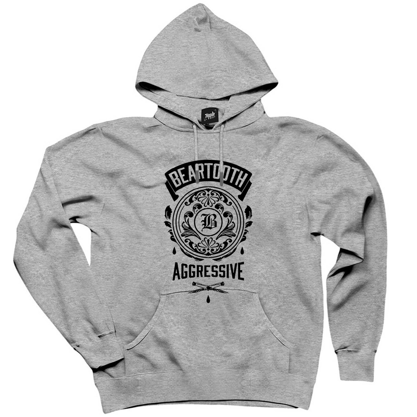 Beartooth Aggressive Gri Kapşonlu Sweatshirt Hoodie
