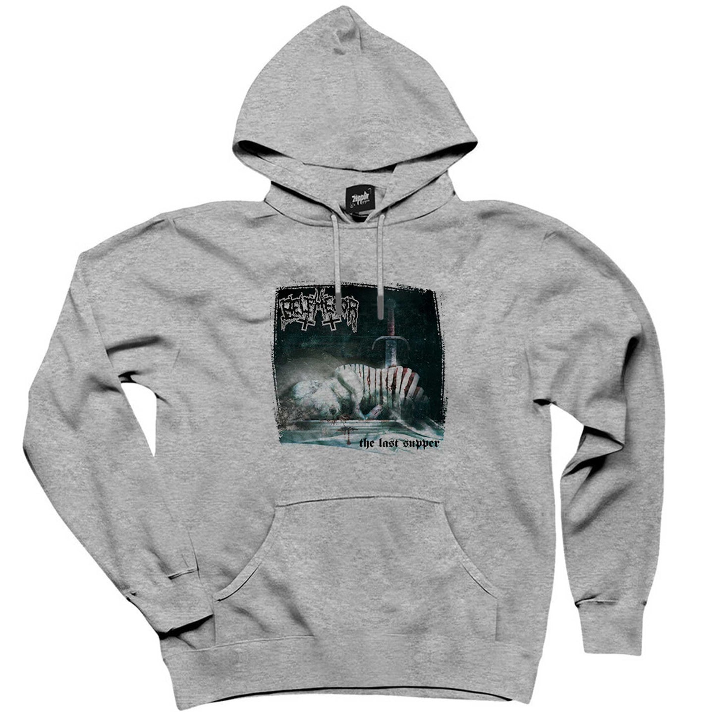 Belphegor the Last Supper Gri Kapşonlu Sweatshirt Hoodie