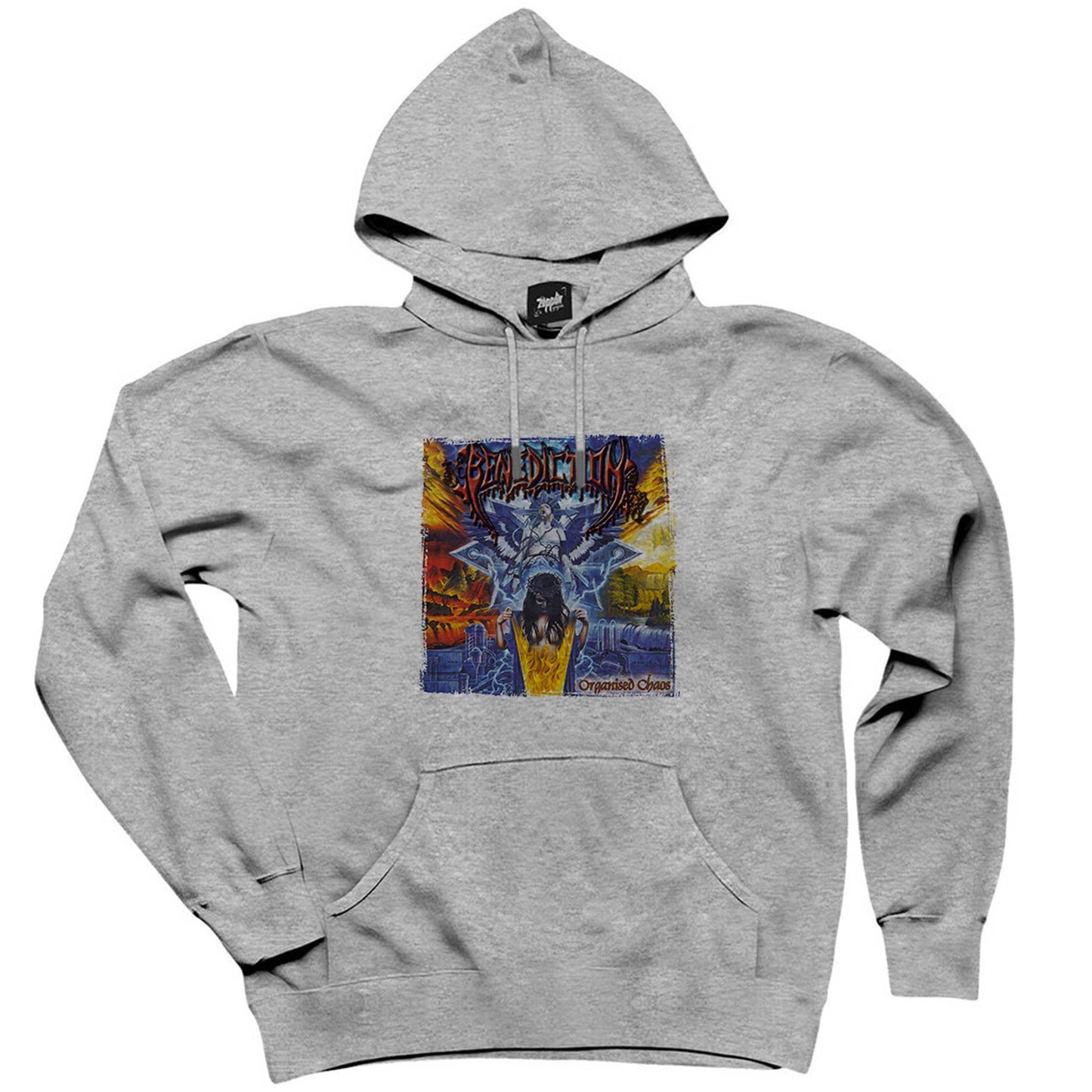 Benediction Organised Chaos Gri Kapşonlu Sweatshirt Hoodie