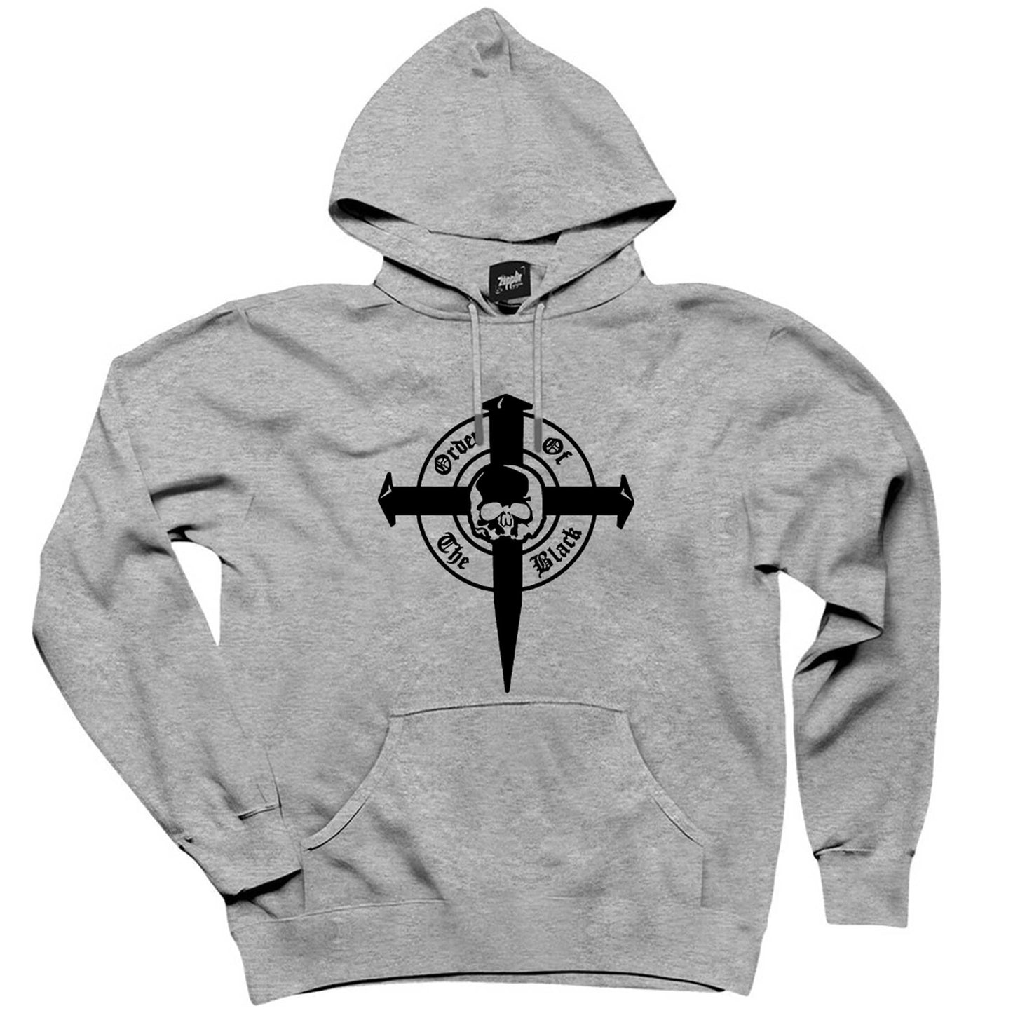 Black Label Society Order Of Black Skull Gri Kapşonlu Sweatshirt Hoodie