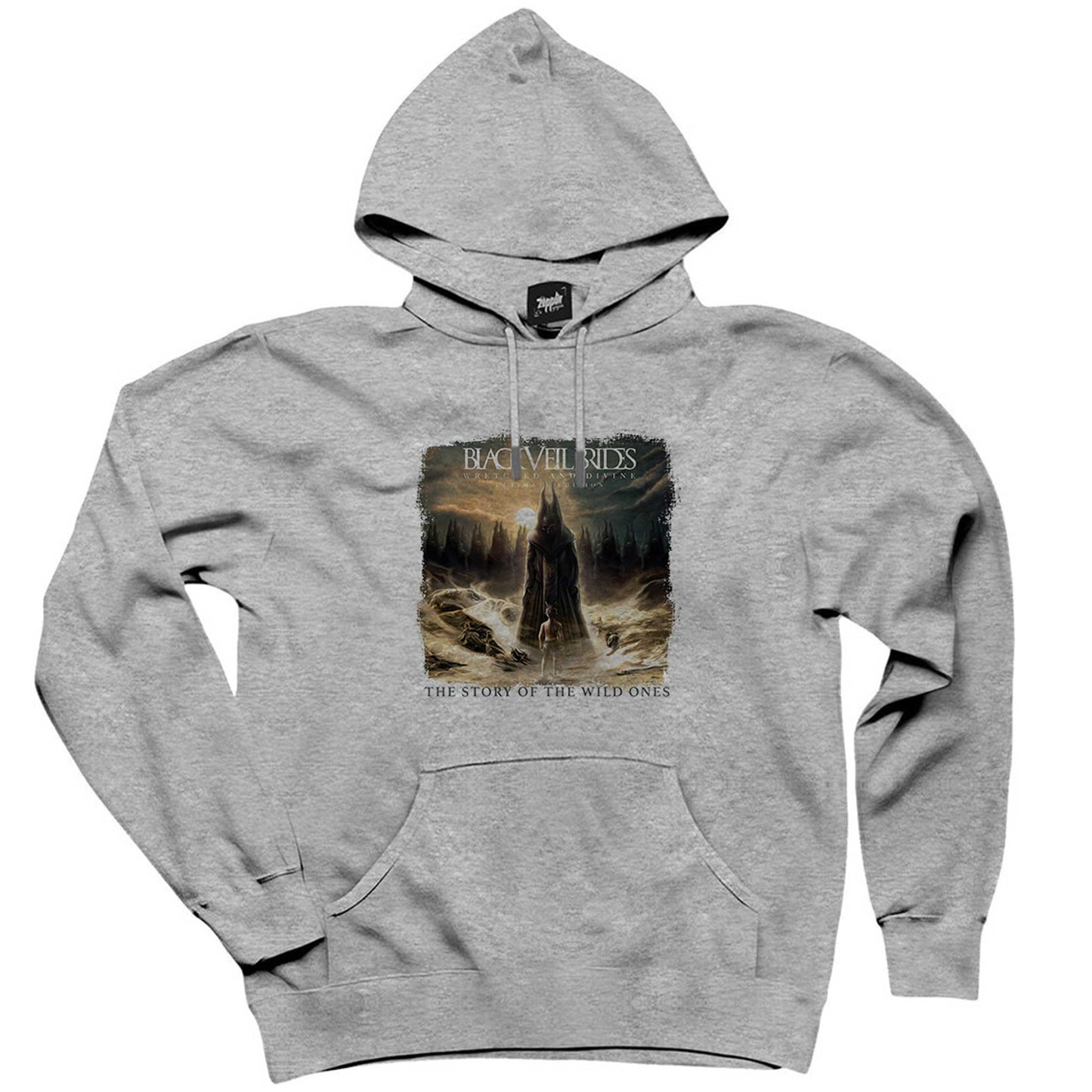 Black Veil Brides Wretched & Divine The Story of the Wild Ones Gri Kapşonlu Sweatshirt Hoodie