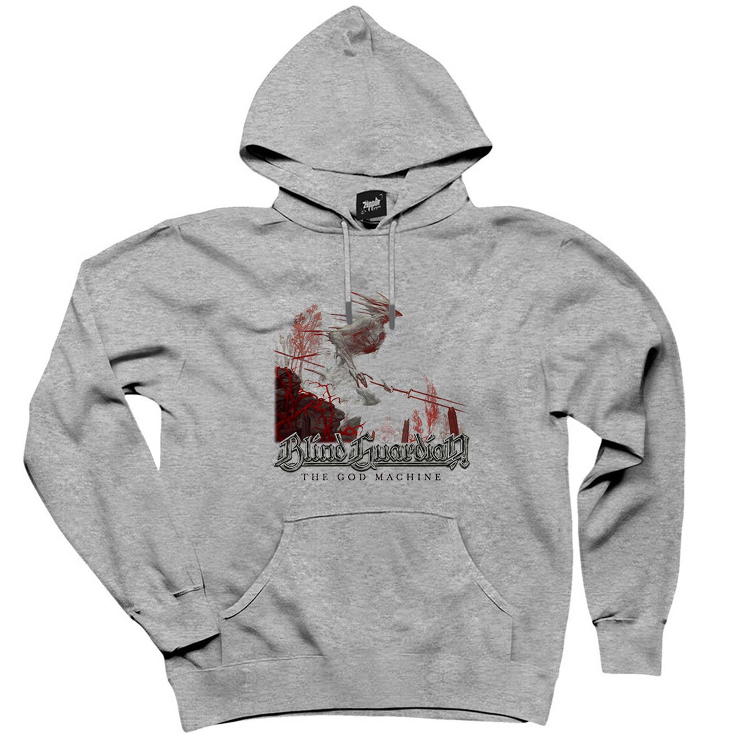 Blind Guardian the God Machine Gri Kapşonlu Sweatshirt Hoodie