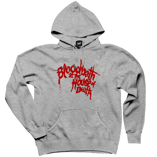 Bloodbath House Death Gri Kapşonlu Sweatshirt Hoodie
