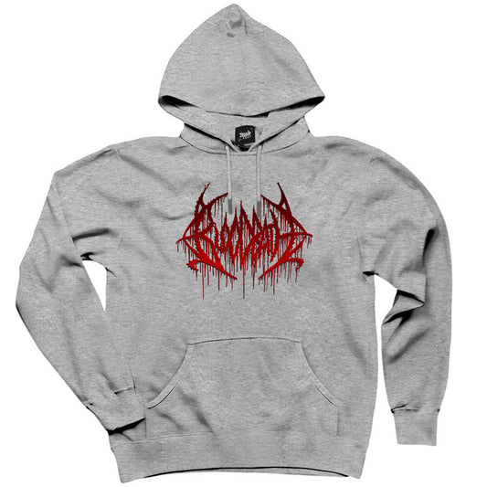 Bloodbath Logo Red Gri Kapşonlu Sweatshirt Hoodie