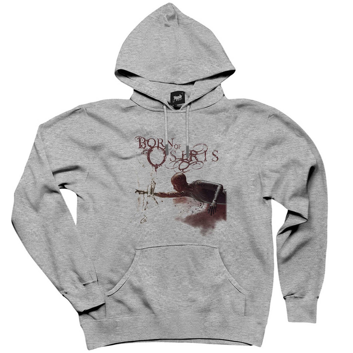 Born of Osiris The Simulation Gri Kapşonlu Sweatshirt Hoodie