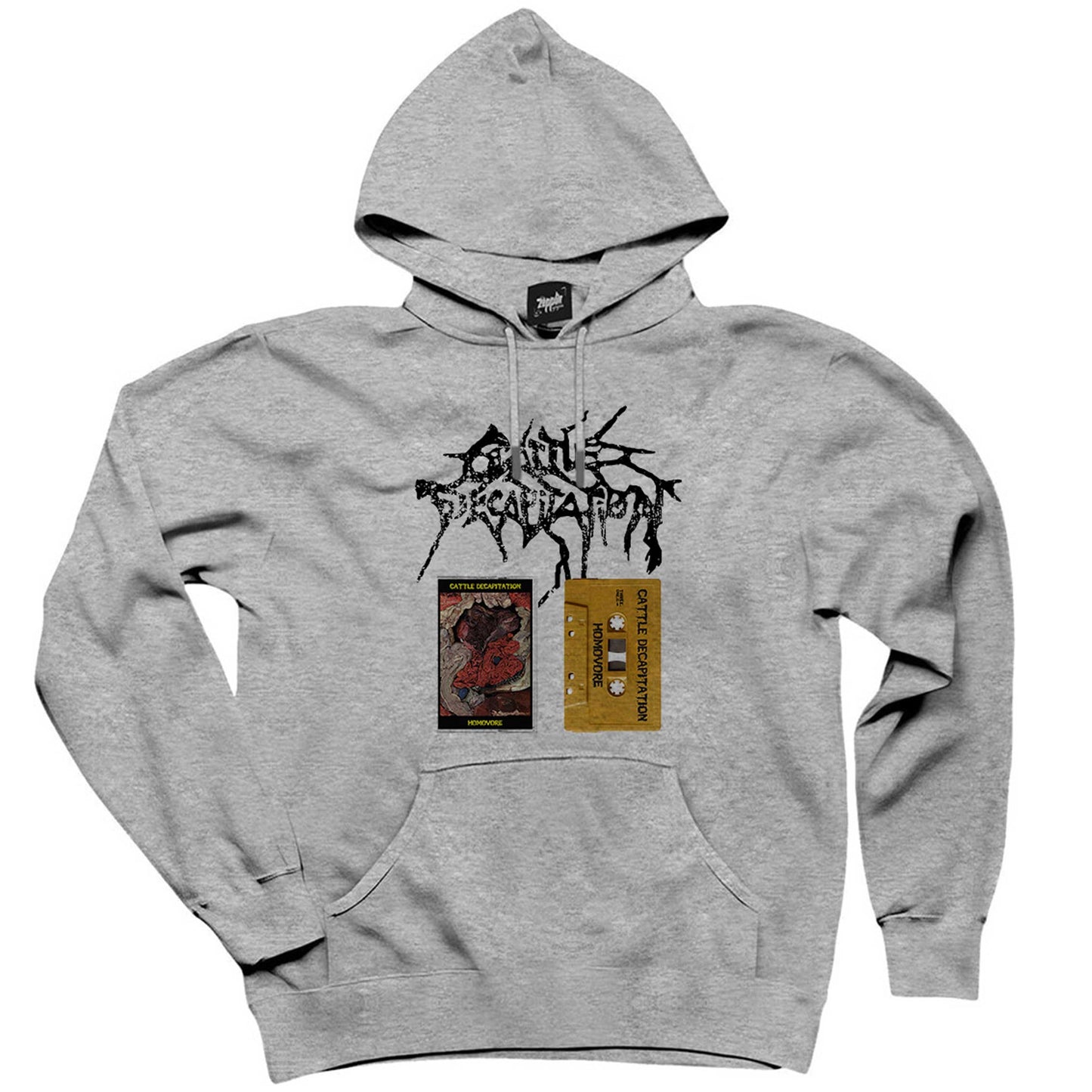Cattle Decapitation Homovore Gri Kapşonlu Sweatshirt Hoodie