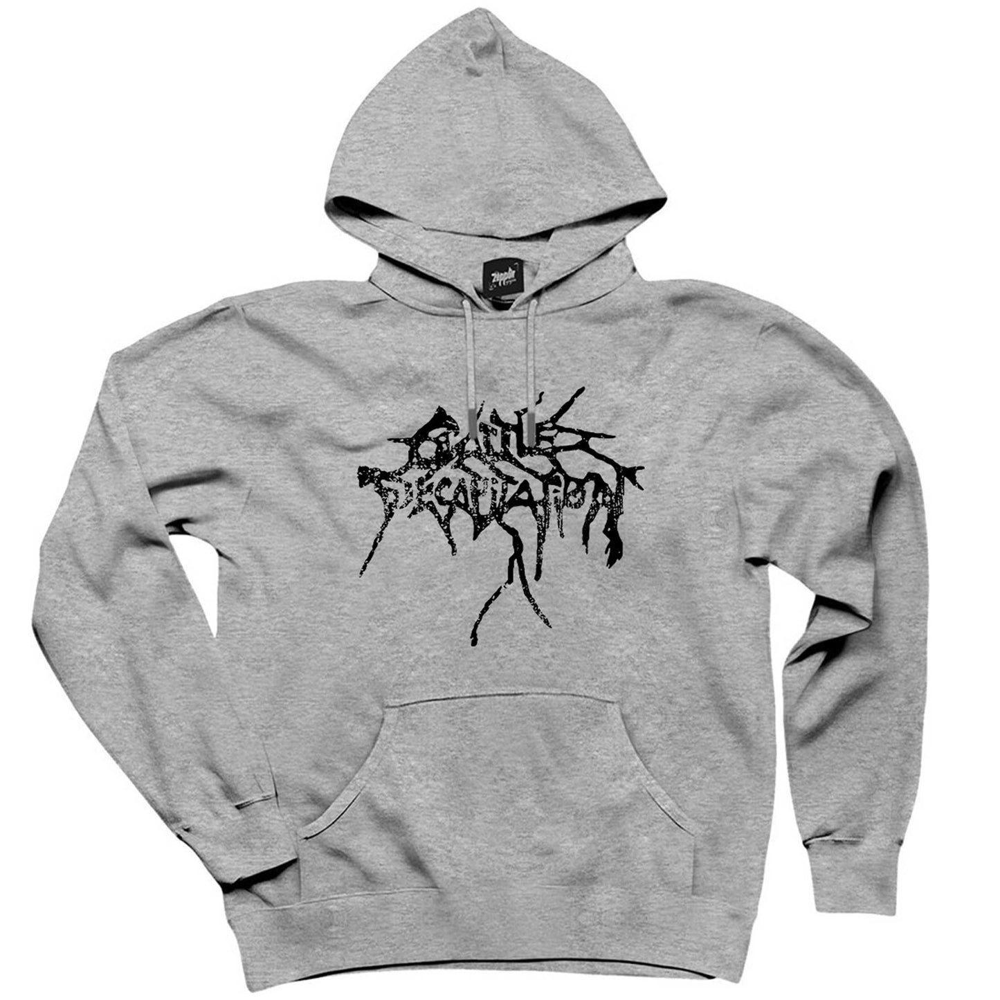 Cattle Decapitation Logo Gri Kapşonlu Sweatshirt Hoodie