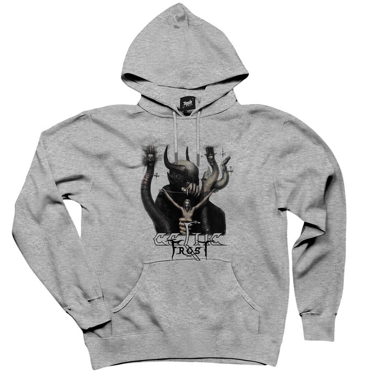 Celtic Frost To Mega Therion Gri Kapşonlu Sweatshirt Hoodie