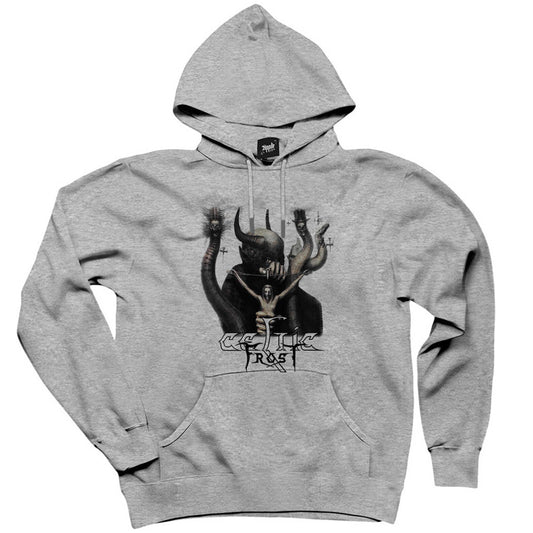 Celtic Frost To Mega Therion Gri Kapşonlu Sweatshirt Hoodie