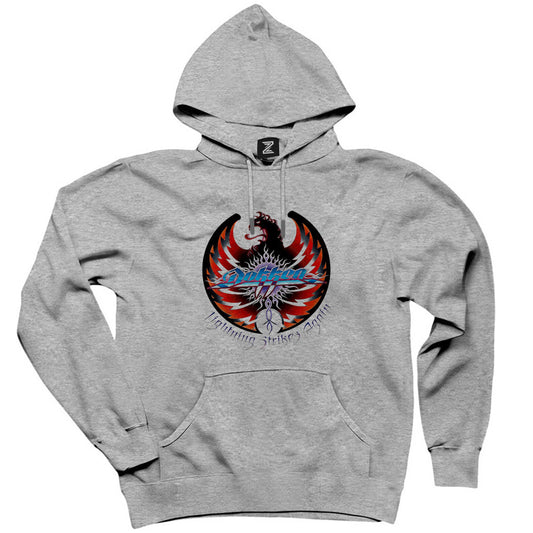 Dokken Lightning Strikes Again Gri Kapşonlu Sweatshirt Hoodie