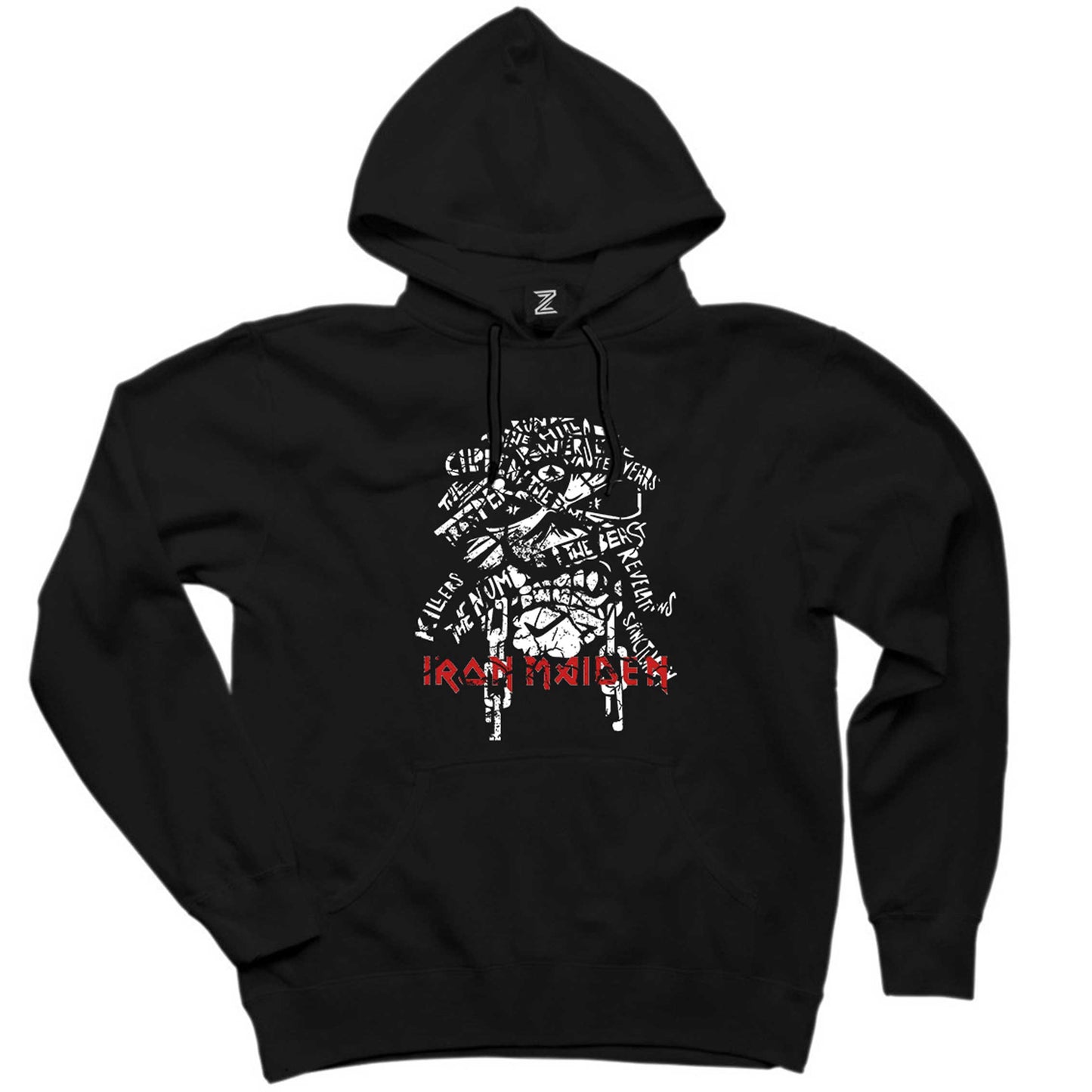 Iron Maiden Long Sleeve Siyah Kapşonlu Sweatshirt Hoodie
