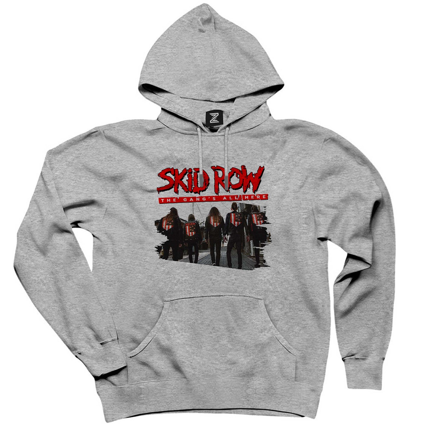Skid Row The Gang Gri Kapşonlu Sweatshirt Hoodie