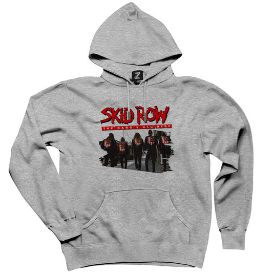 Skid Row The Gang Gri Kapşonlu Sweatshirt Hoodie