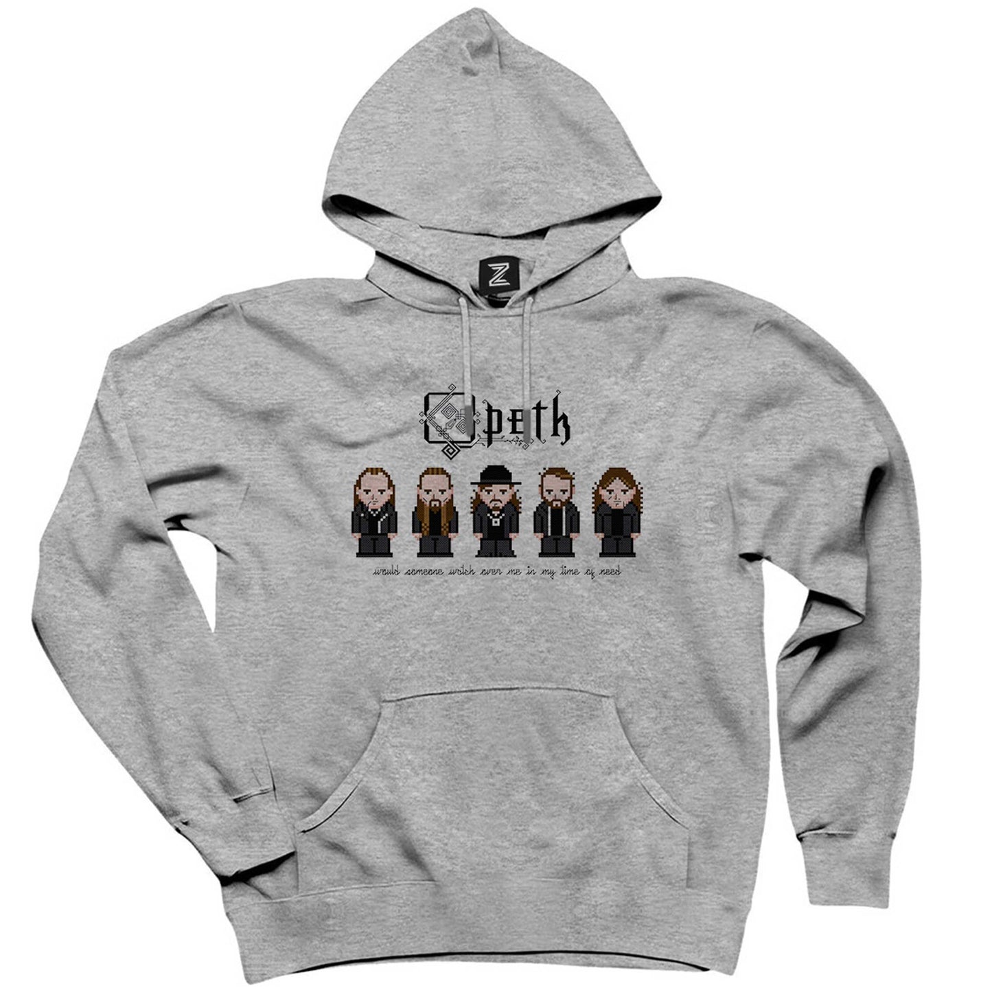 Opeth Group Animation Gri Kapşonlu Sweatshirt Hoodie