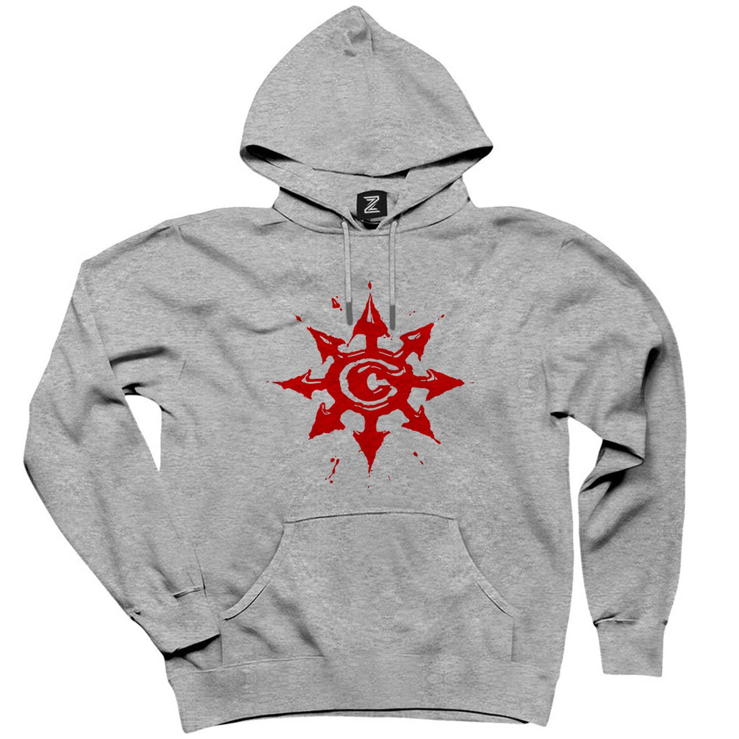 Chimaira Logo Red Gri Kapşonlu Sweatshirt Hoodie