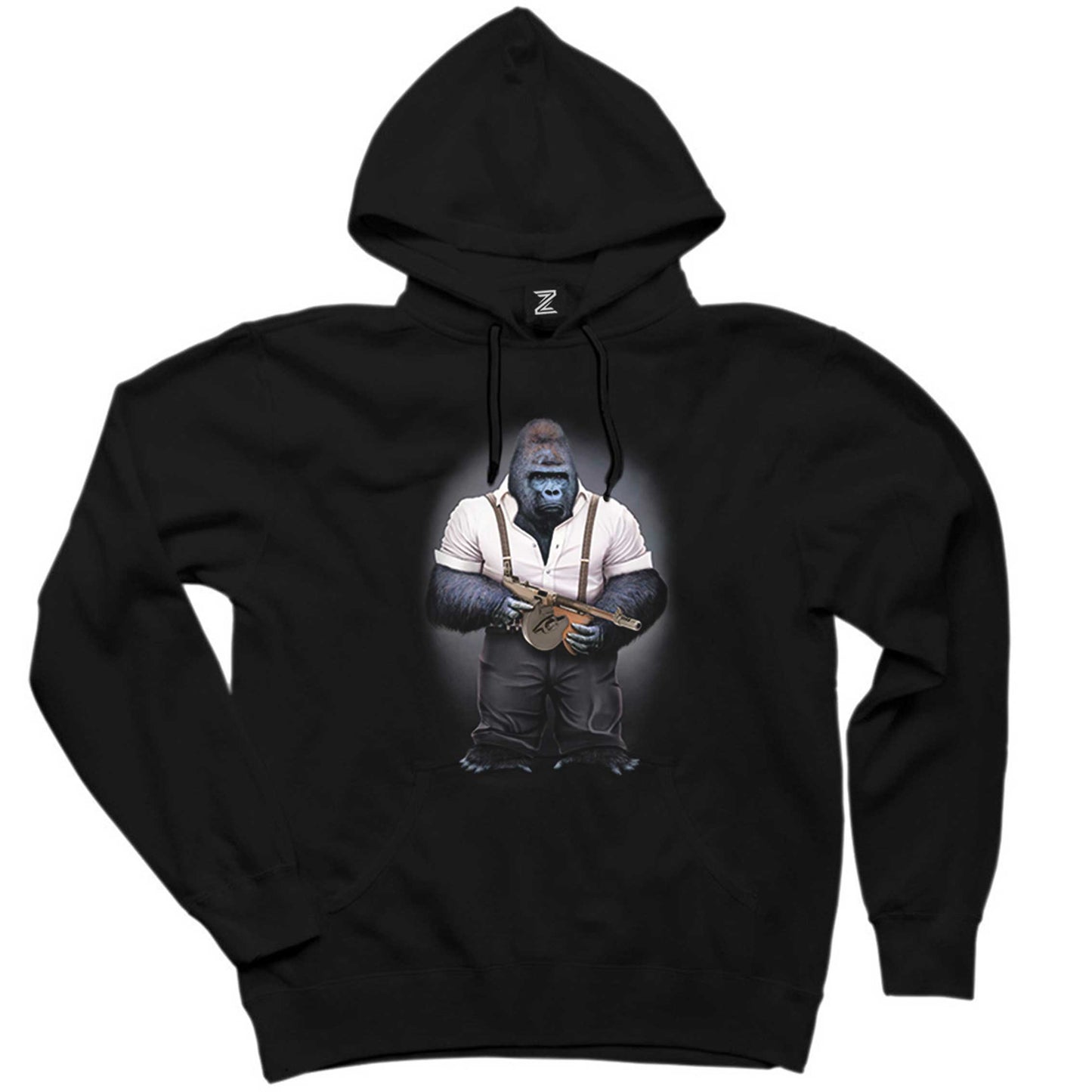 Goril Mafia Siyah Kapşonlu Sweatshirt Hoodie