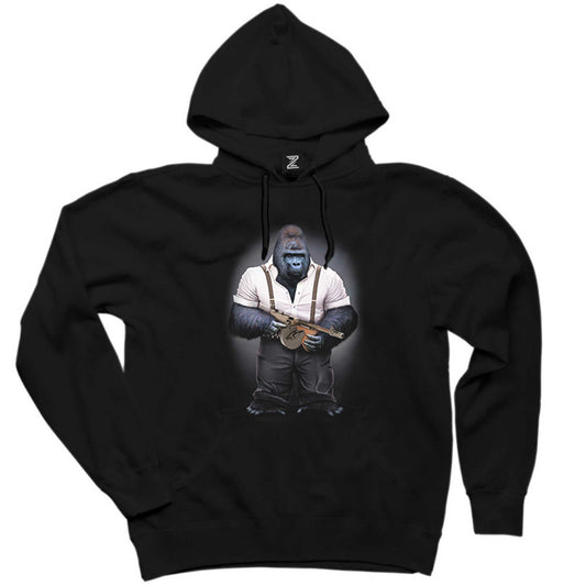 Goril Mafia Siyah Kapşonlu Sweatshirt Hoodie