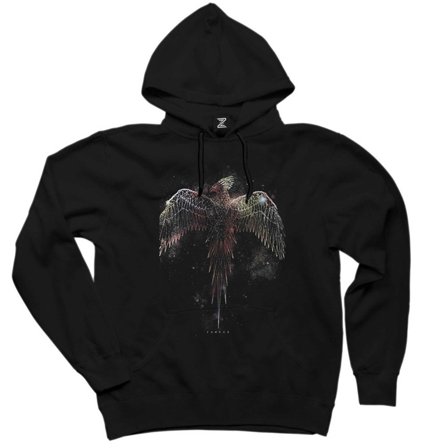 Anka Kuşu Phoenix Siyah Kapşonlu Sweatshirt Hoodie