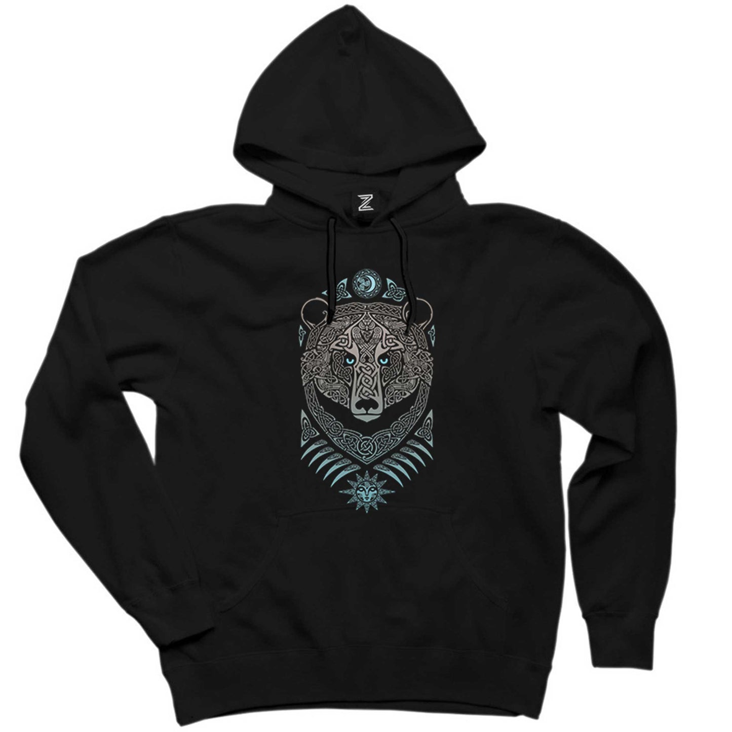 Bear Forest Lord Siyah Kapşonlu Sweatshirt Hoodie