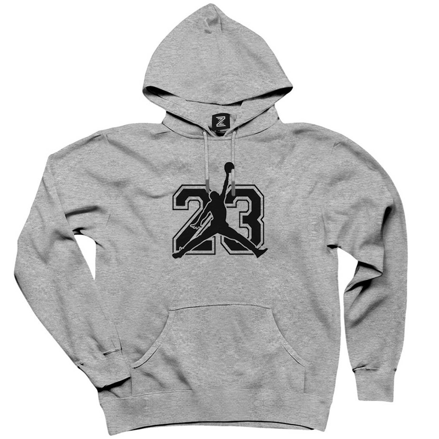 Jordan Black 23 Gri Kapşonlu Sweatshirt Hoodie