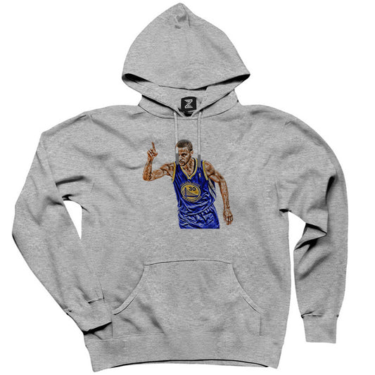 Stephen Curry 30 Warriors Gri Kapşonlu Sweatshirt Hoodie