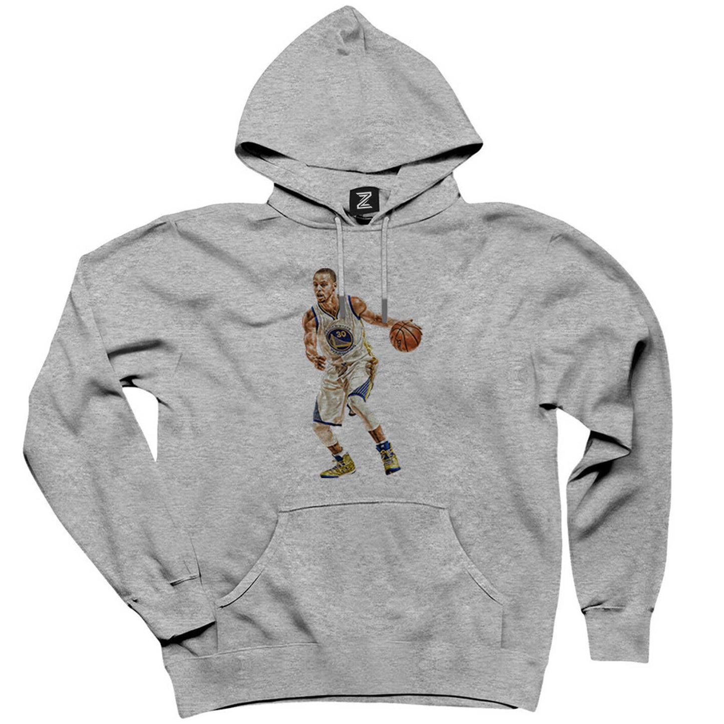 Stephen Curry Siluet Gri Kapşonlu Sweatshirt Hoodie