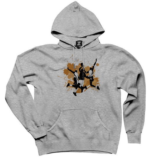 Baller Brown Stain Gri Kapşonlu Sweatshirt Hoodie