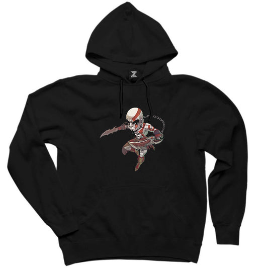 God Of War Kratos Cartoon Siyah Kapşonlu Sweatshirt Hoodie