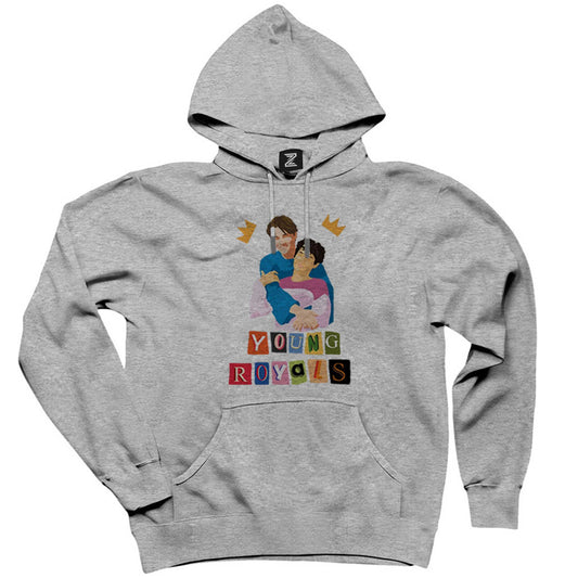 Young Royals Couple Gri Kapşonlu Sweatshirt Hoodie