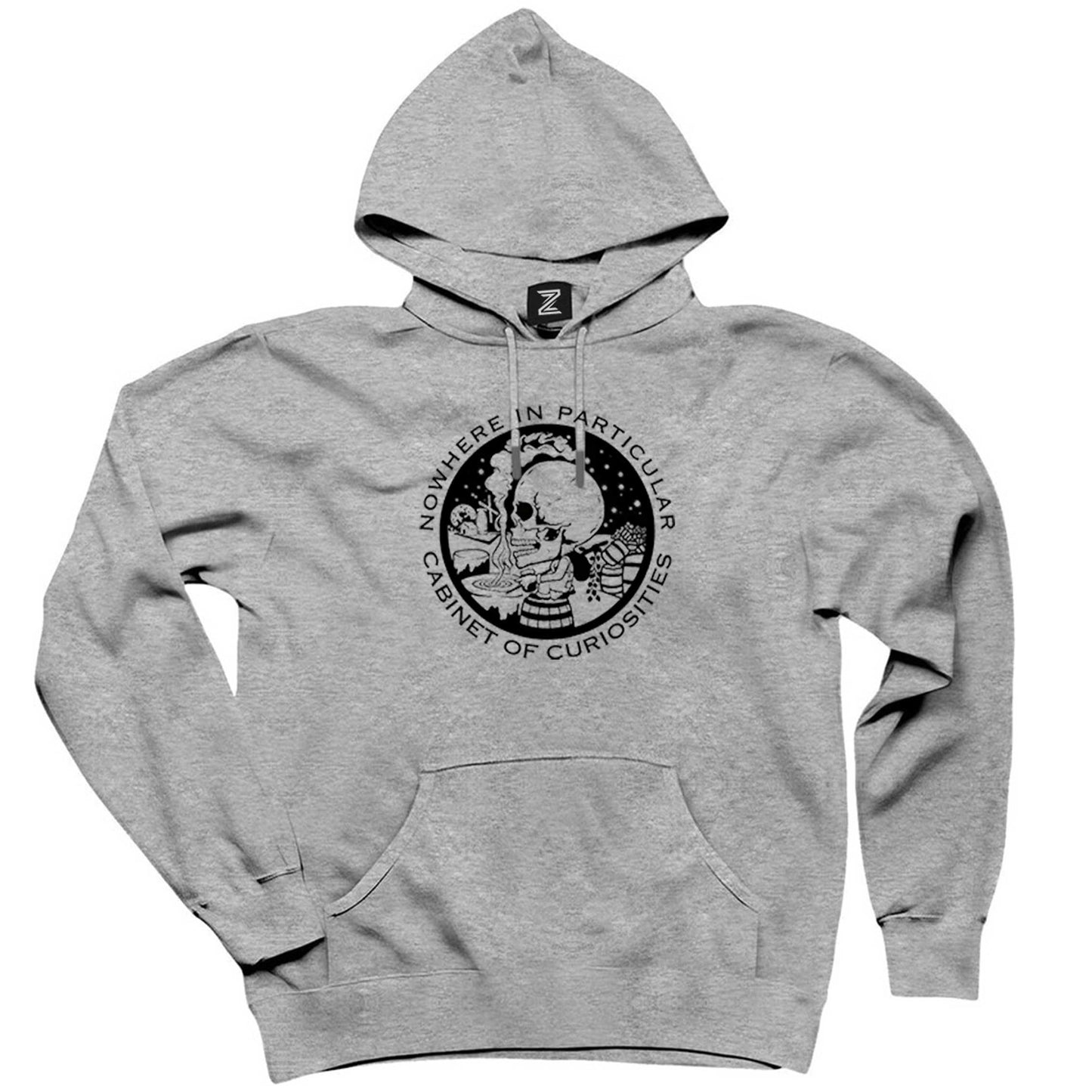 Cabinet Of Curiosities Black Skull Gri Kapşonlu Sweatshirt Hoodie