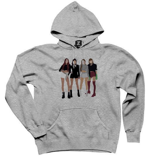 Blackpink Digital Gri Kapşonlu Sweatshirt Hoodie