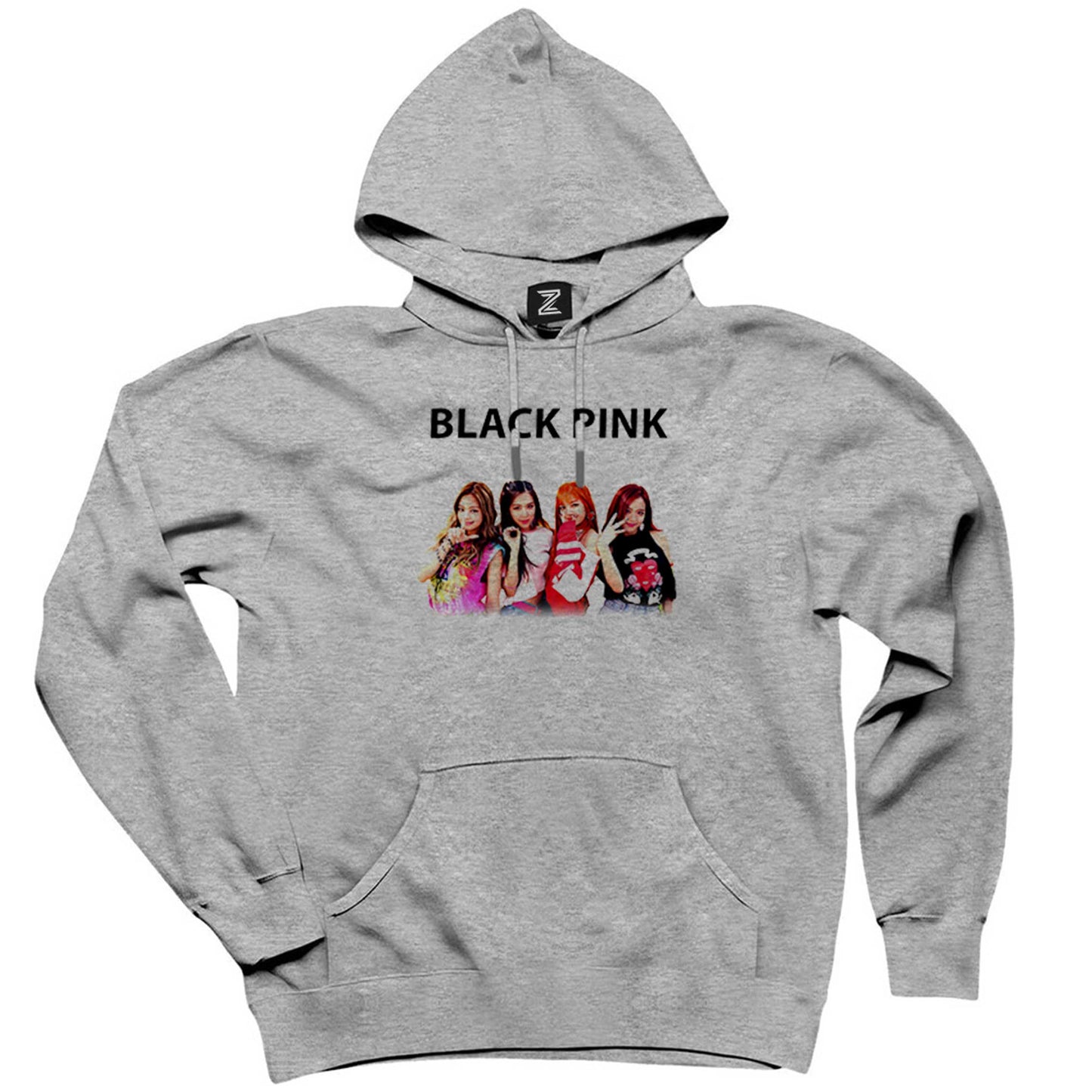 Blackpink Black Gri Kapşonlu Sweatshirt Hoodie