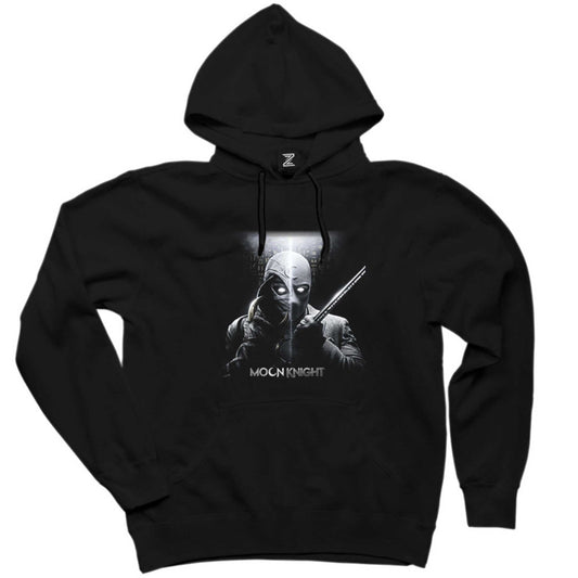 Moon Knight Warrios Siyah Kapşonlu Sweatshirt Hoodie